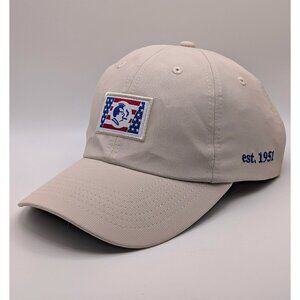 Montgomery Inn Strap Back Hat Cap Barbeque Golf Imperial Beige Tan Cincinnati